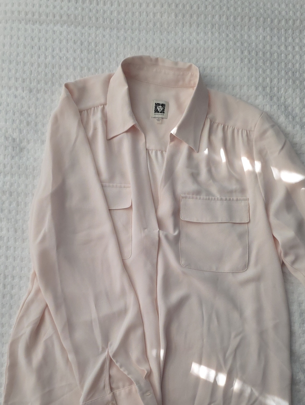 Anne Klein Pale Pink Collared Blouse
